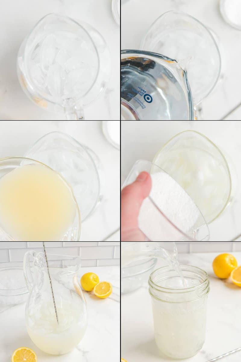 Collage of making copycat Starbucks lemonade.