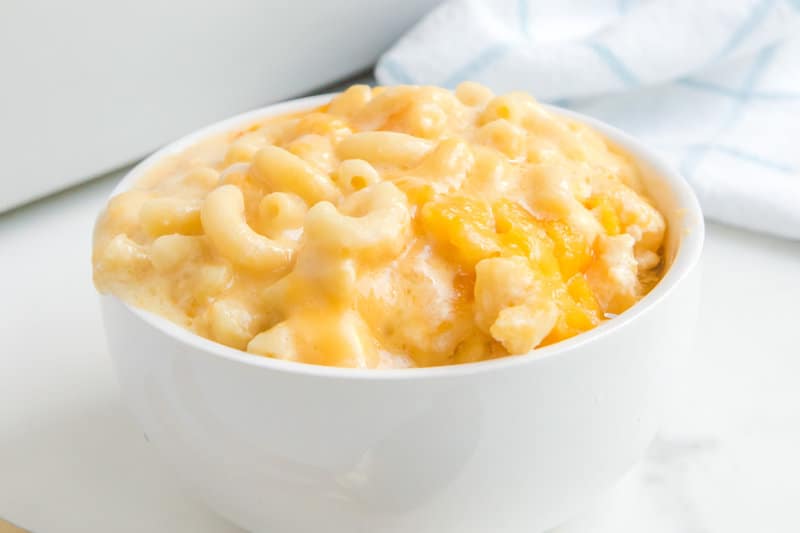 A vessel  of copycat Sweetie Pie's mac and cheese.