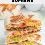 Stack of homemade Taco Bell crunchwrap supremes.