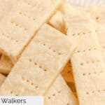 Closeup of homemade Walkers shortbread cookies.