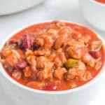 A vessel  of copycat Wendy's chili.