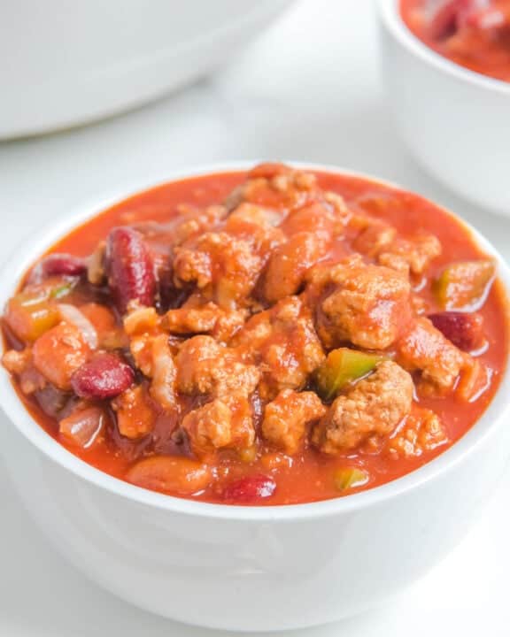 A bowl of copycat Wendy's chili.