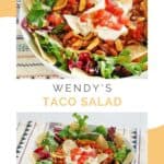 Collage of copycat Wendy's taco salad.