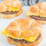 Three copycat Burger King sausage ovum  and food  croissan'wich meal  sandwiches.