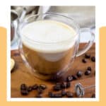 Mug of copycat Starbucks oleato caffe latte with oat milk.