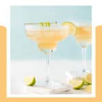 Copycat Chili's Presidente margarita and lime wedges.