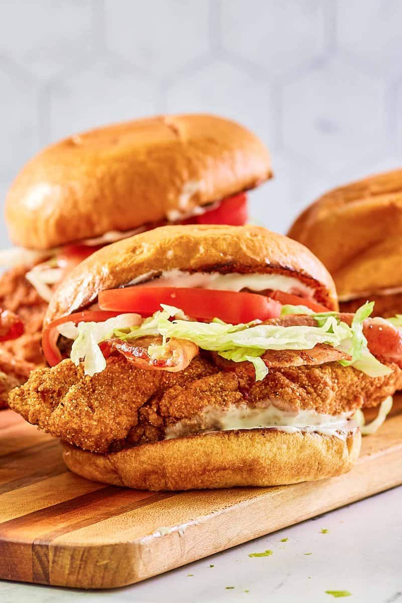 Copycat McDonald's deluxe bacon ranch McCrispy chicken sandwich.