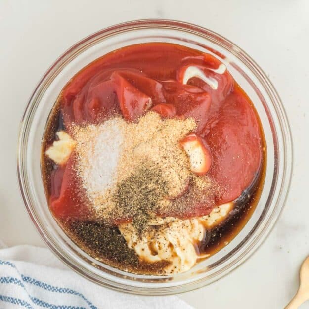 Copycat Raising Cane's sauce ingredients in a bowl.