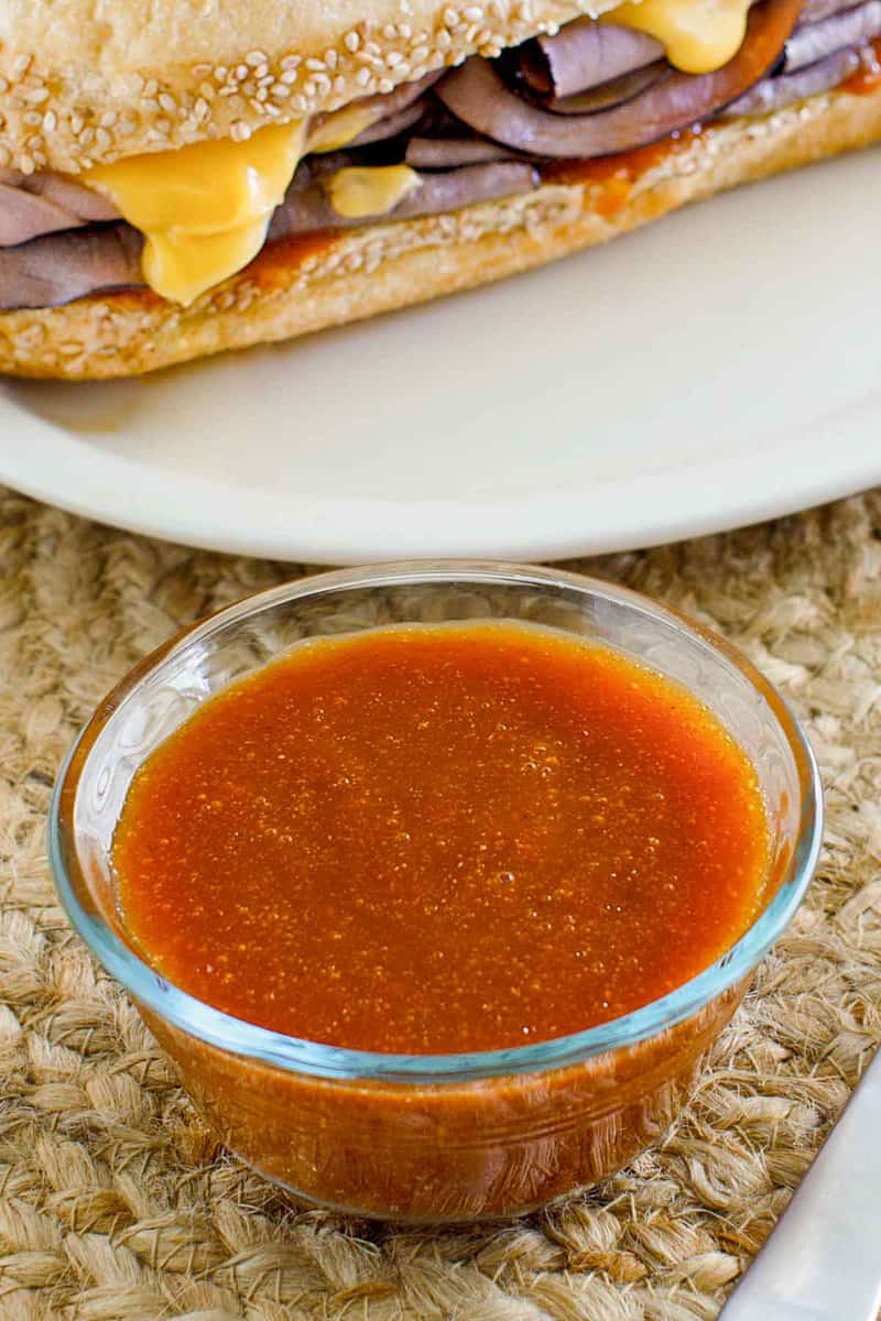 Copycat Arby's sauce in a small glass bowl.