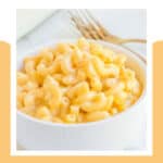 Closeup of a bowl of copycat Chick Fil A mac and cheese.