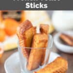 Homemade Burger King French toast sticks on a table.