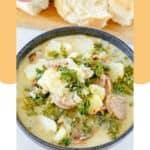 A bowl of homemade Olive Garden Zuppa Toscana soup.