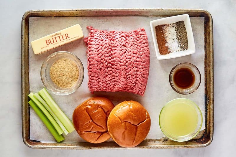 Copycat 21 Club burger ingredients on a tray.