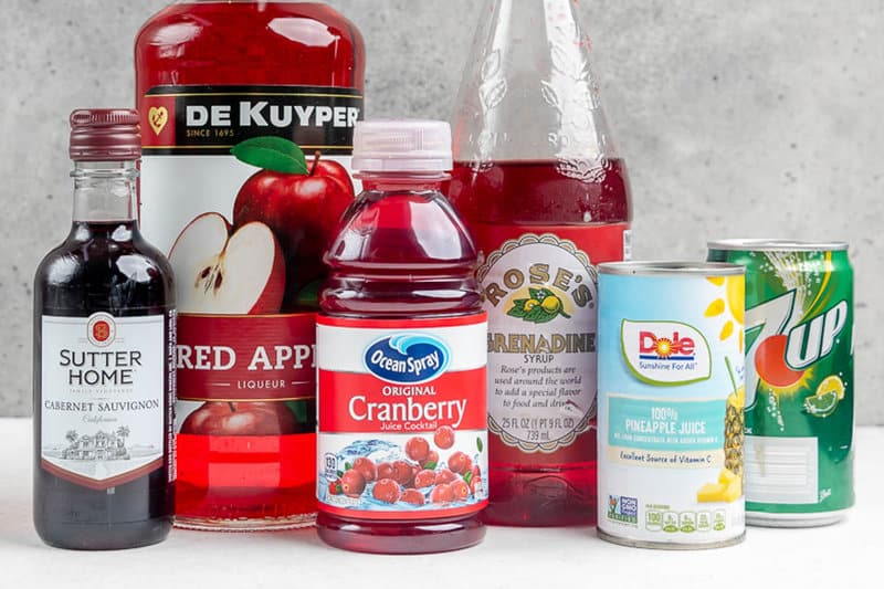 Copycat Applebee's red apple sangria ingredients.