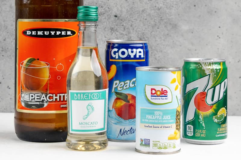 Copycat Applebee's white peach sangria ingredients.