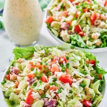 Copycat Cucina Cucina chopped salad and dressing.