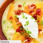 A bowl of homemade Panera potato soup.