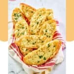 Homemade Pasta House garlic cheese bread in a basket.