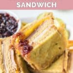 Homemade Bennigan's Monte Cristo Sandwich with raspberry jam.