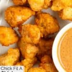 A plate of homemade Chick Fil A chicken nuggets.