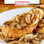 A serving of homemade Olive Garden chicken marsala on a plate.
