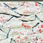 Homemade Williams Sonoma peppermint bark candy pieces.