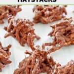 Several chocolate butterscotch haystacks.