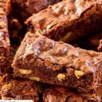 Kahlua brownies with nuts.