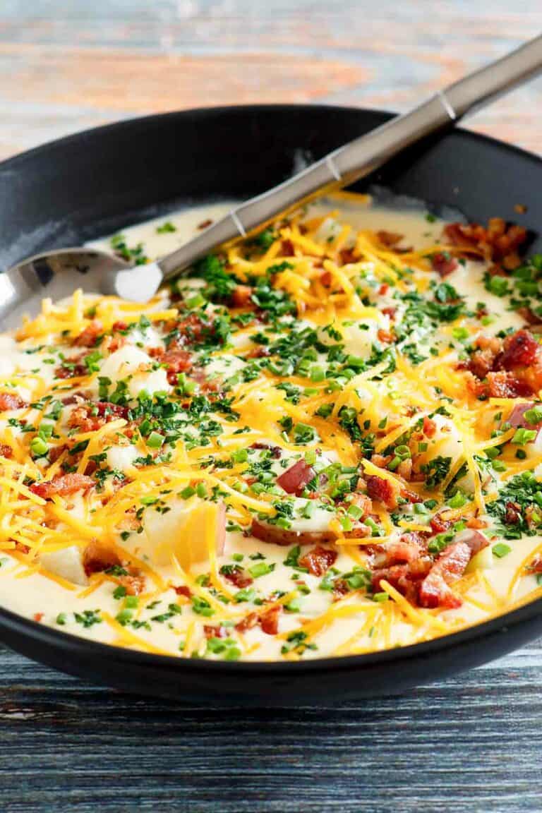 A bowl of O'Charley's loaded potato soup.