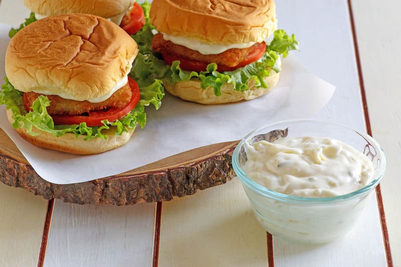 Copycat McDonald's tartar sauce and fried fish sandwiches.