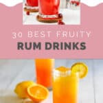 Two different fruity rum drinks.