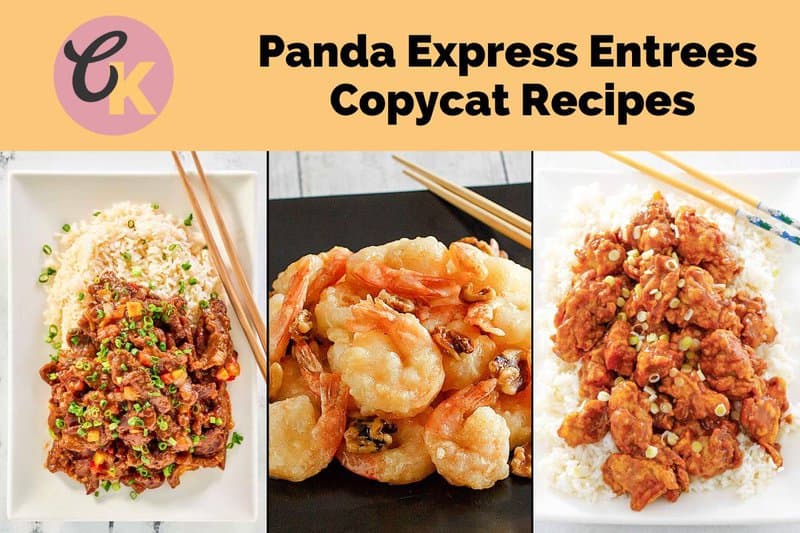 Copycat Panda Express Beijing beef, honey walnut shrimp, and orange chicken.