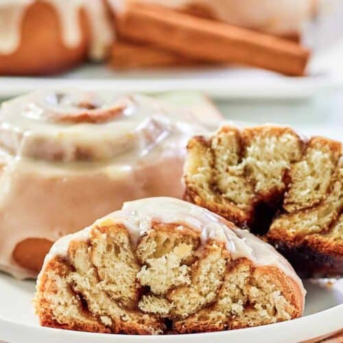 Copycat Panera cinnamon rolls on a plate.