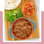 Copycat Chipotle Mexican Gril barbacoa in a bowl.