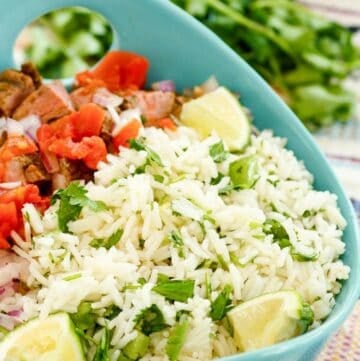 Copycat Chipotle cilantro lime rice in a bowl.