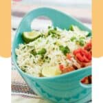 A bowl of homemade Chipotle cilantro lime rice.