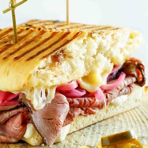 Copycat Panera steak and white cheddar panini sandwich.