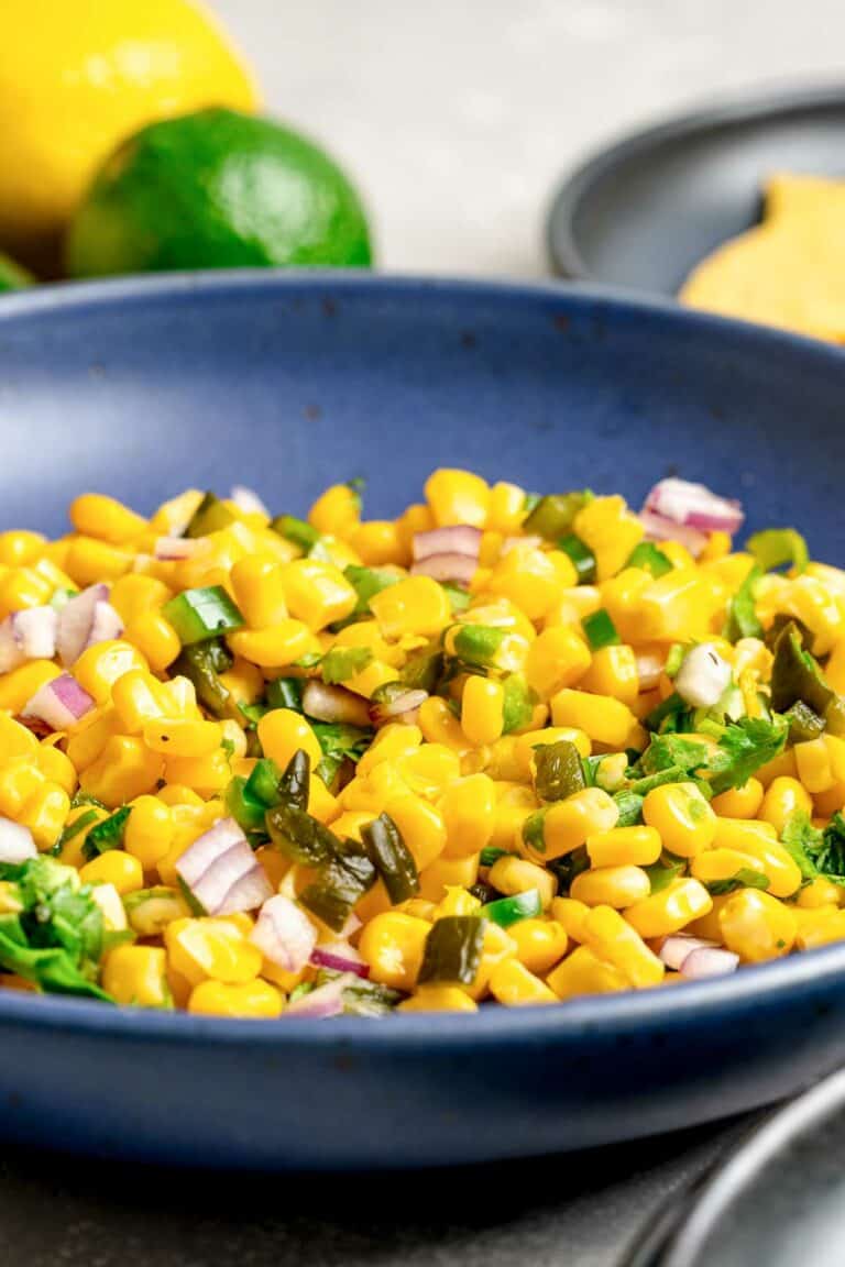 Copycat Chipotle corn salsa in a bowl.