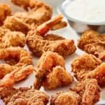 Homemade Red Lobster coconut fried shrimp and pina colada dipping sauce.
