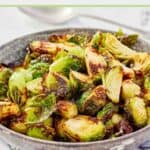 Air-fried Brussels sprouts in a bowl on top of a cloth napkin.
