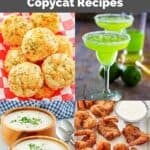 Copycat Red Lobster cheddar bay biscuits, Dewgarita, clam chowder, and coconut shrimp.