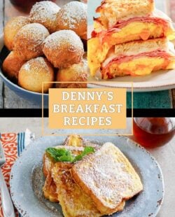 Copycat Denny's pancakes puppies, moons over my hammy sandwich, and French toast.