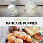 Copycat Denny's pancake puppies ingredients and them in a bowl.