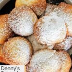 Homemade Denny's pancake puppies in a bowl.