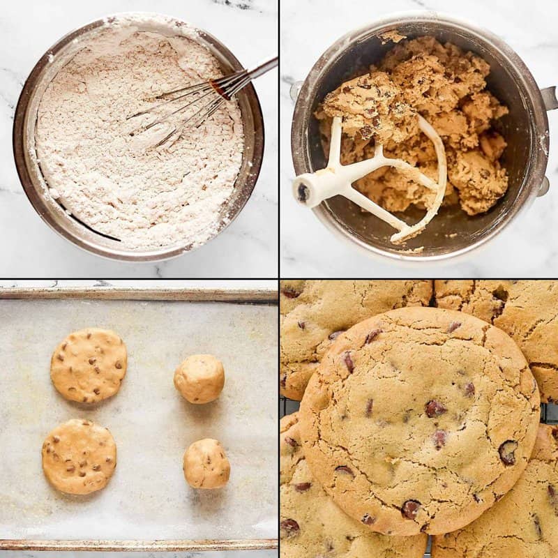 Making Crumble chocolate chip cookies.