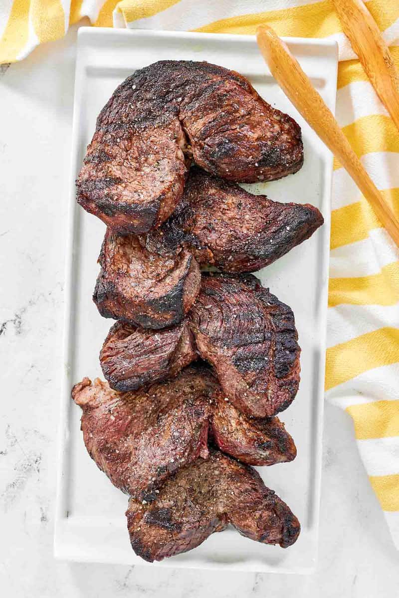 A platter of copycat Fogo de Chao picanha steaks.