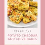 A plate of copycat Starbucks potato cheddar and chive bakes.