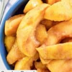 A bowl of homemade cracker barrel fried apples.