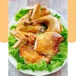 Deep fried turkey pieces and lettuce on a platter.