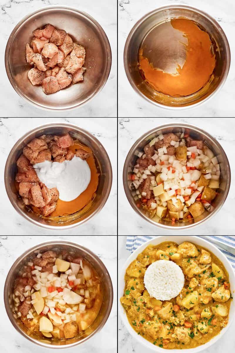 Making Thai yellow chicken curry in an Instant Pot.